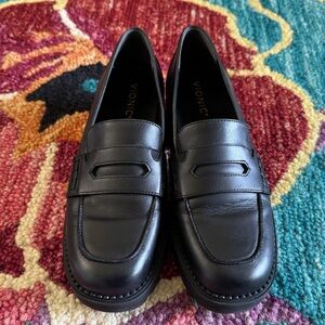 Vionic Black Leather Classic Penny Loafers